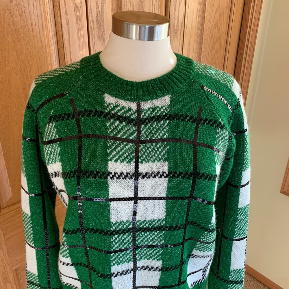 TOPSHOP - Sequin Plaid Sweater - NEW, no Tag